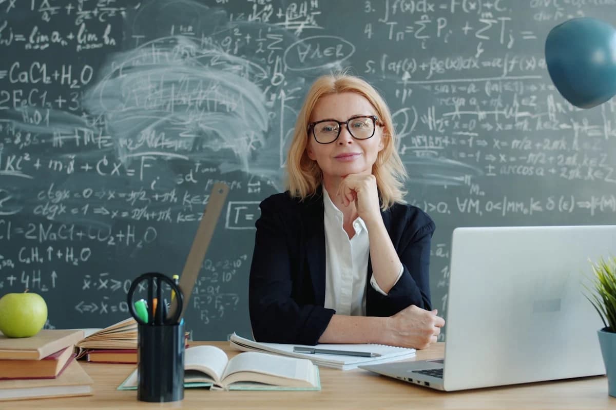 Instructor recording a lesson at a desk